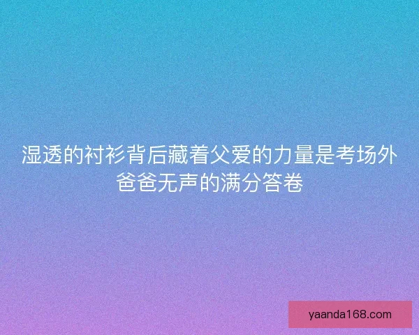 湿透的衬衫背后藏着父爱的力量是考场外爸爸无声的满分答卷
